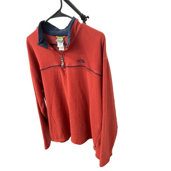 The North Face A5 Series Mens  Orange Red Quarter Zip Pullover XL - Picture 3 of 9